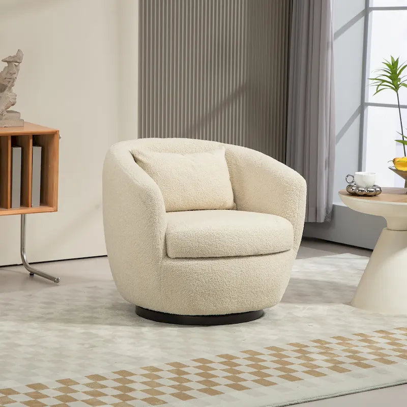Fauteuil pivotant rembourré avec rangement et design ergonomique