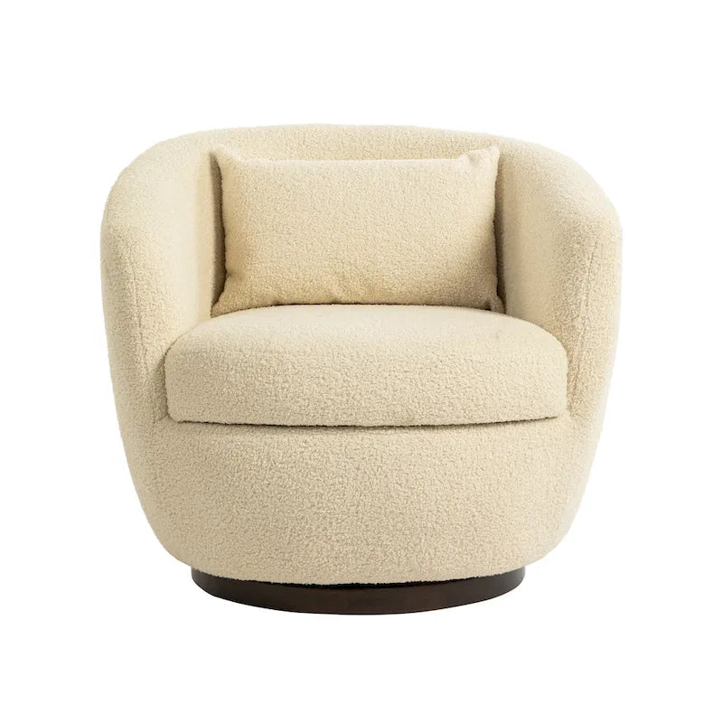 Fauteuil pivotant rembourré avec rangement et design ergonomique