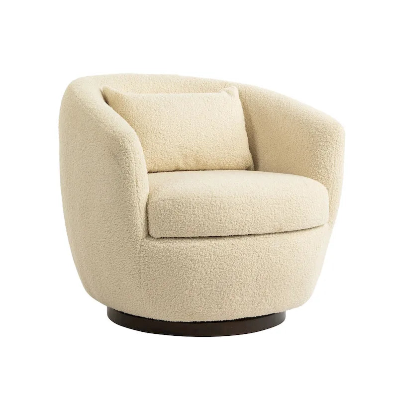 Fauteuil pivotant rembourré avec rangement et design ergonomique
