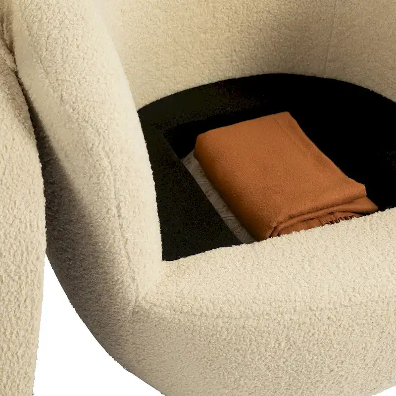 Fauteuil pivotant rembourré avec rangement et design ergonomique