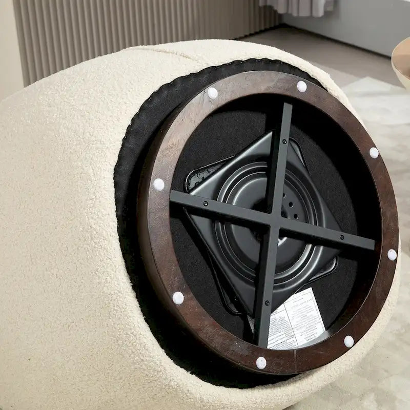 Fauteuil pivotant rembourré avec rangement et design ergonomique