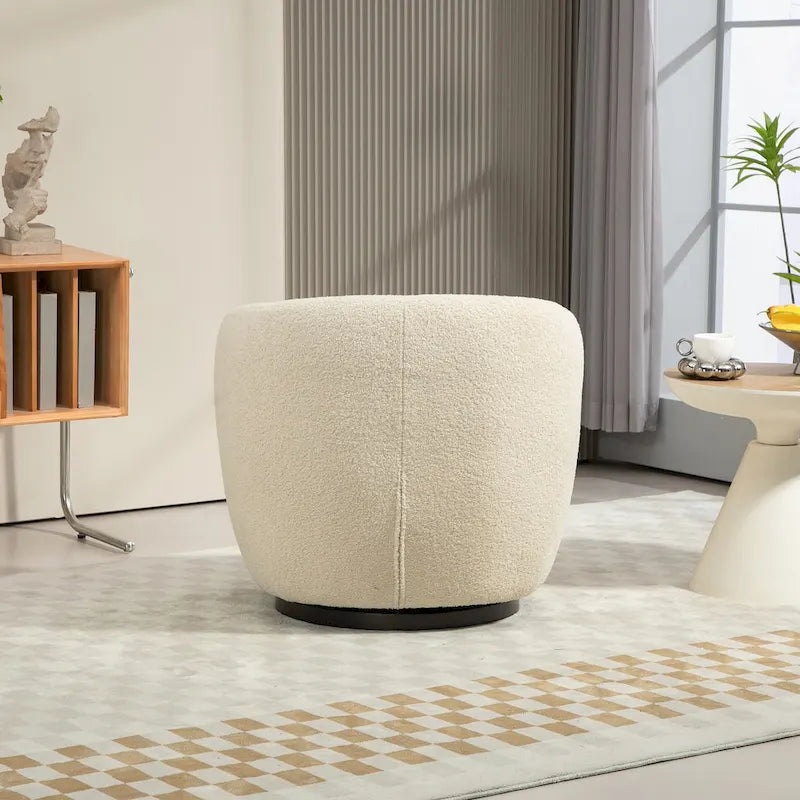 Fauteuil pivotant rembourré avec rangement et design ergonomique