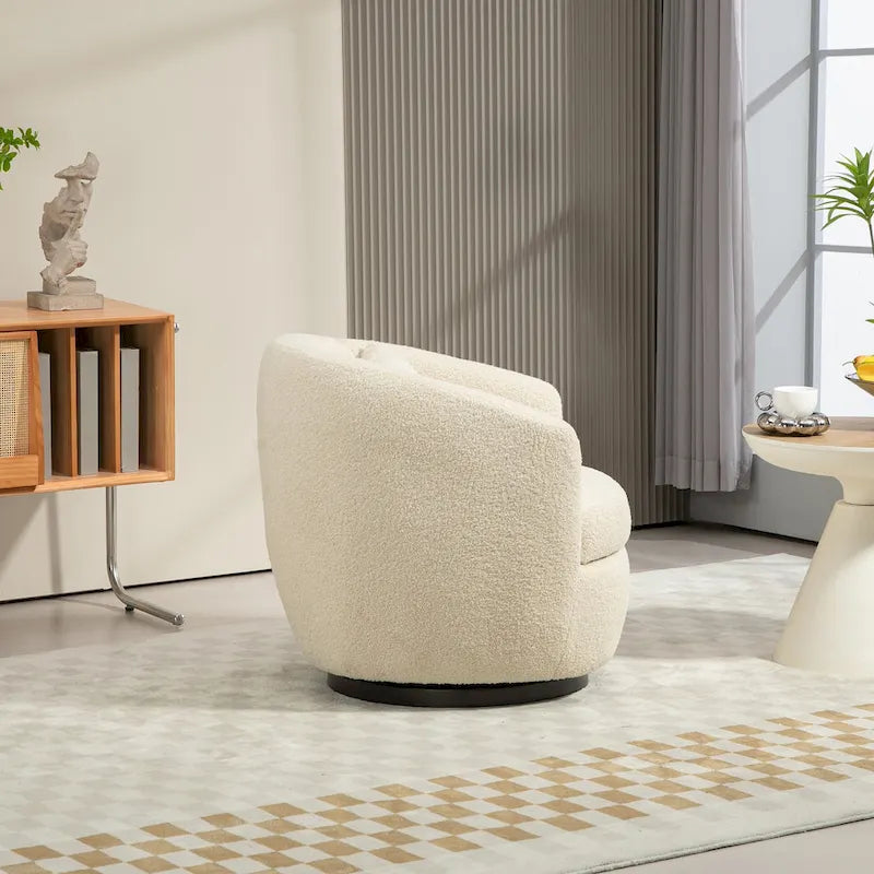 Fauteuil pivotant rembourré avec rangement et design ergonomique