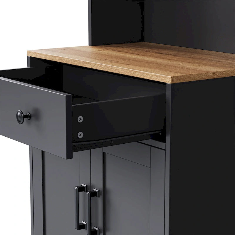 Meuble TV et centre de divertissement de style rustique en bois Noyer noir + foncé