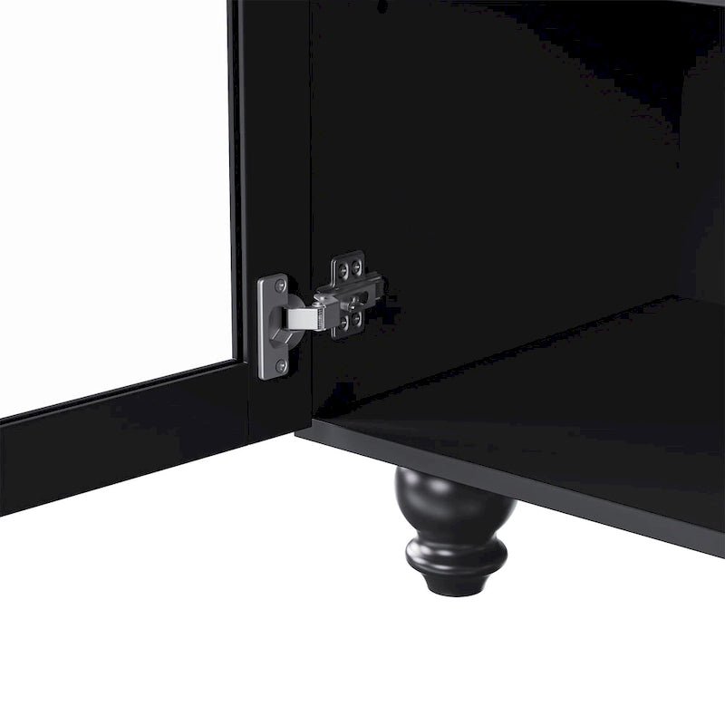 Meuble TV et centre de divertissement de style rustique en bois Noyer noir + foncé