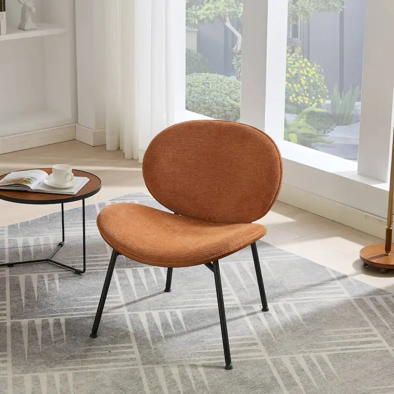 Fauteuil Tripode Shell Chair, tissu orange
