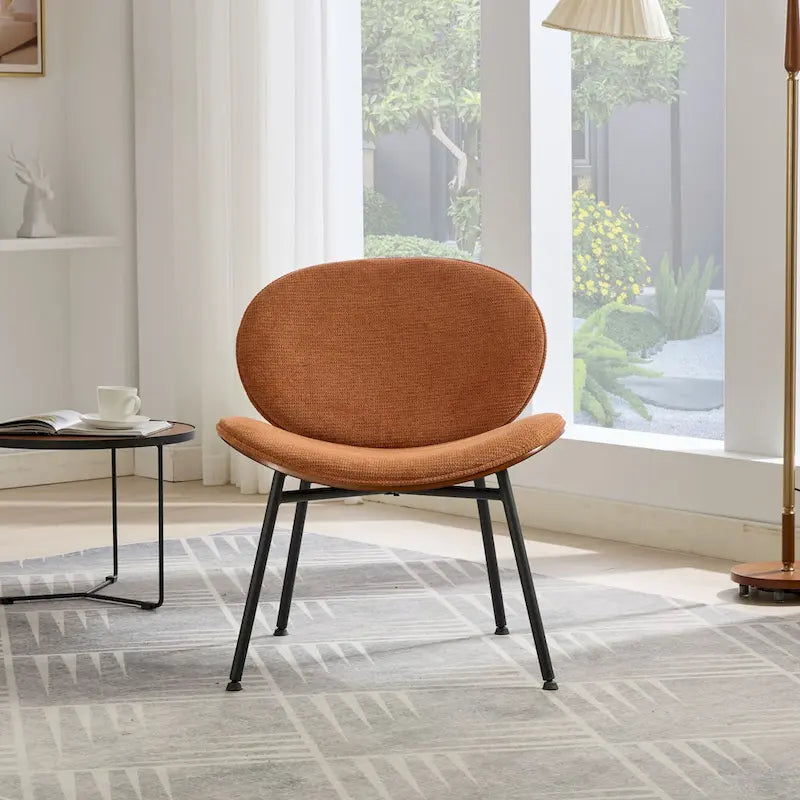 Fauteuil Tripode Shell Chair, tissu orange