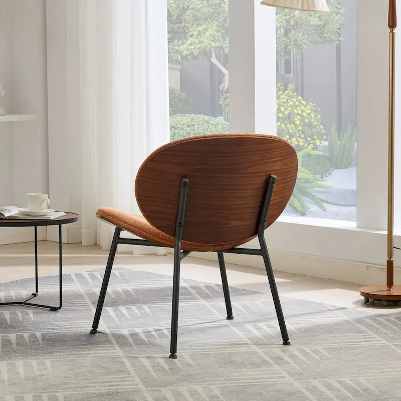 Fauteuil Tripode Shell Chair, tissu orange