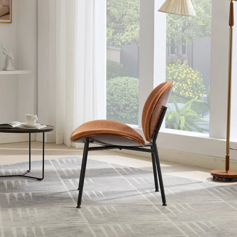 Fauteuil Tripode Shell Chair, tissu orange
