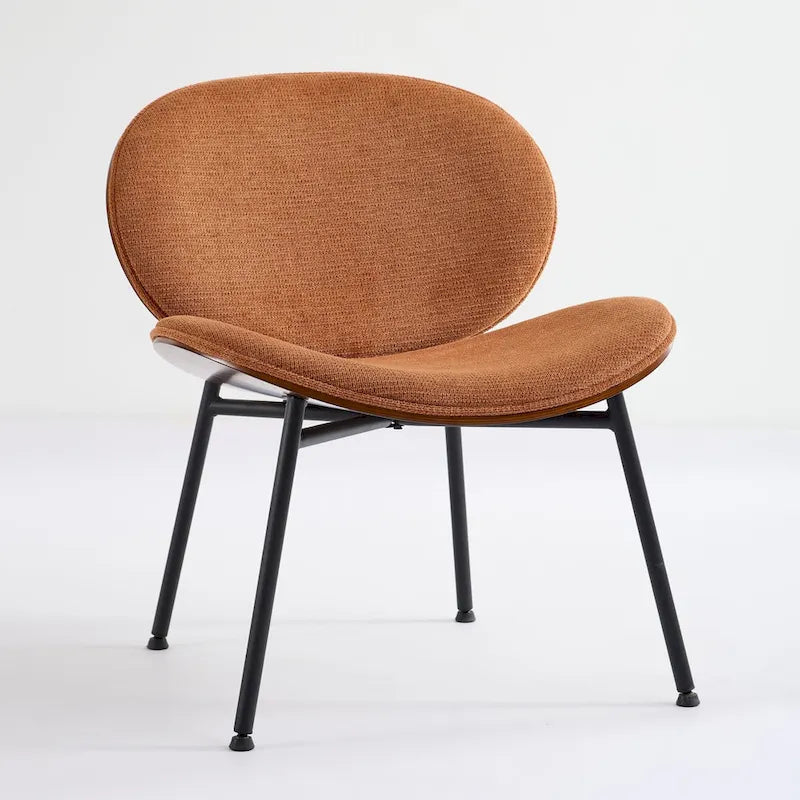 Fauteuil Tripode Shell Chair, tissu orange
