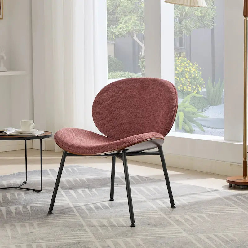 Fauteuil Tripode Shell Chair, tissu orange