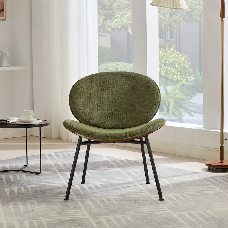 Fauteuil Tripode Shell Chair, tissu orange