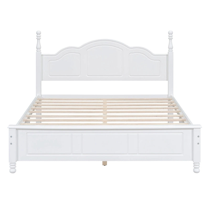 Lit plateforme de style rétro, grandeur queen, cadre de lit plateforme en bois