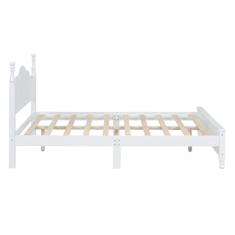 Lit plateforme de style rétro, grandeur queen, cadre de lit plateforme en bois