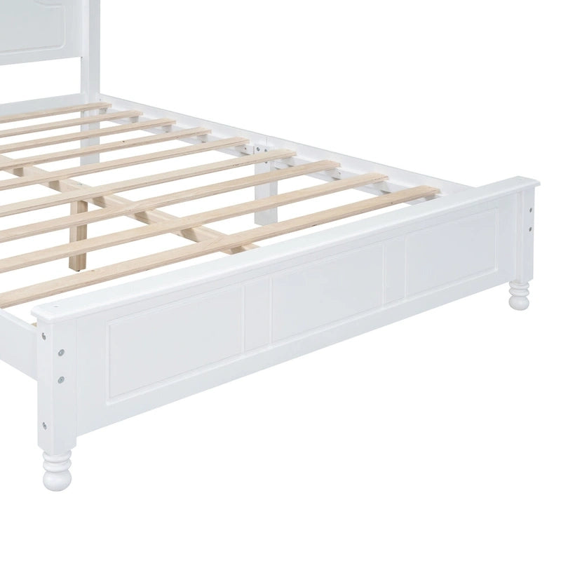 Lit plateforme de style rétro, grandeur queen, cadre de lit plateforme en bois