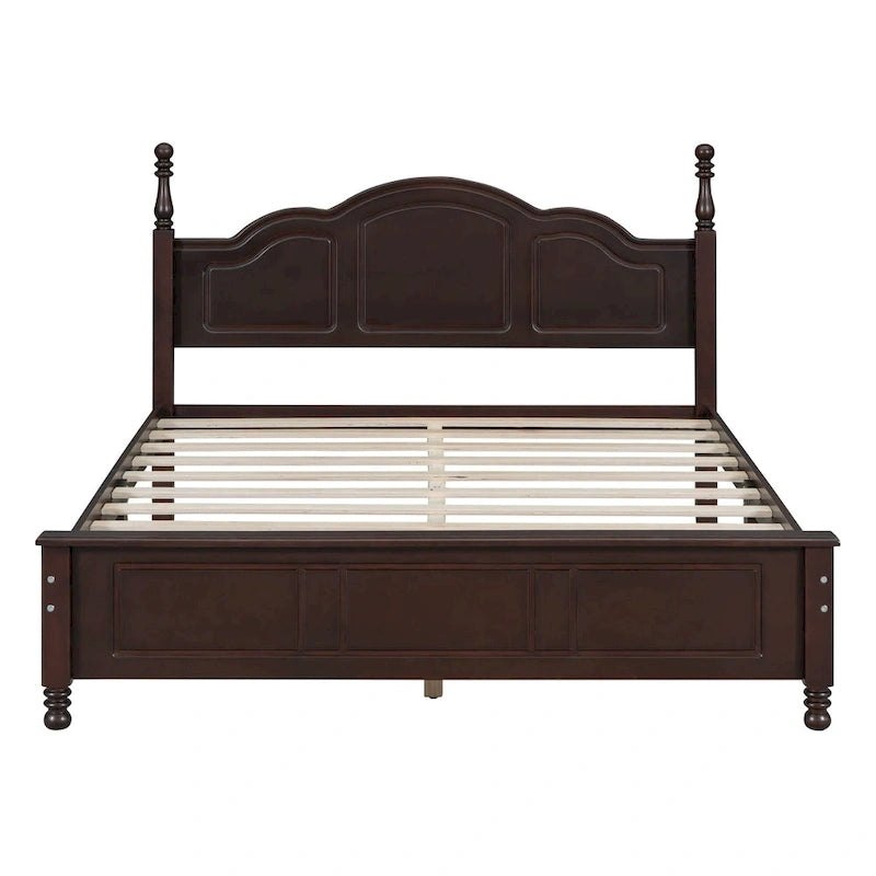 Lit plateforme de style rétro, grandeur queen, cadre de lit plateforme en bois
