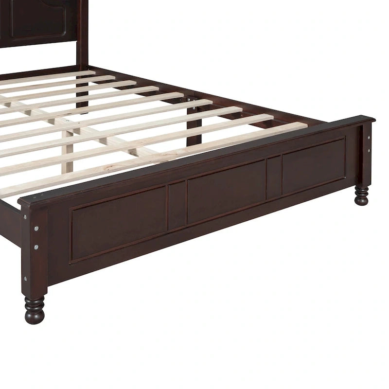 Lit plateforme de style rétro, grandeur queen, cadre de lit plateforme en bois