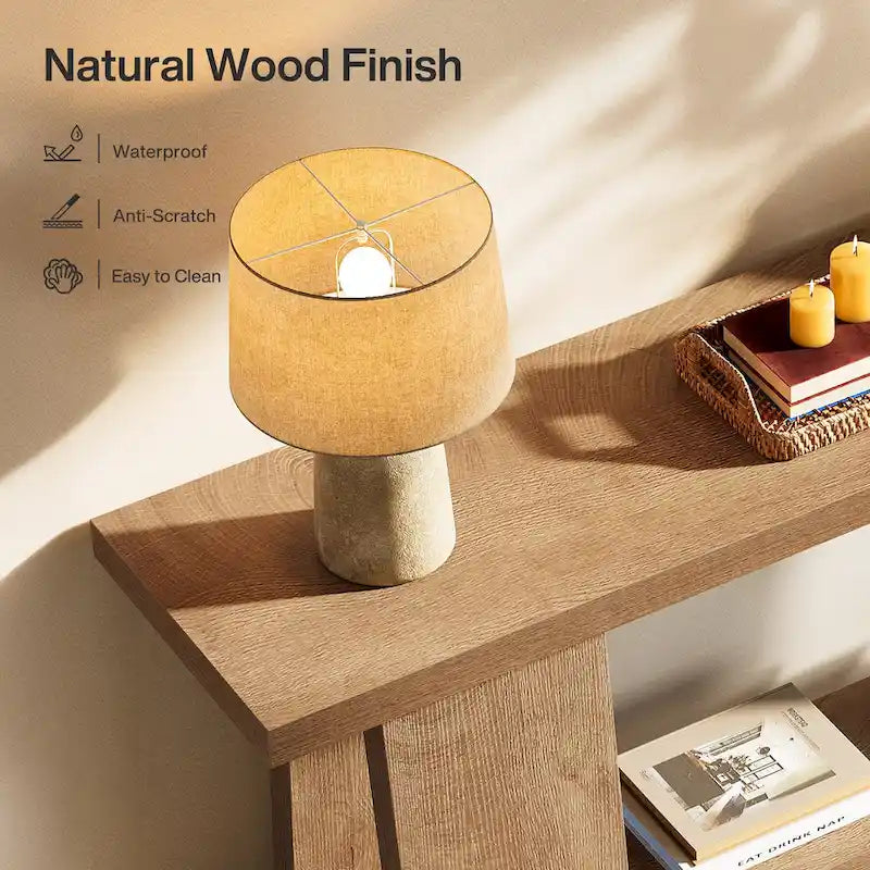 Grande table console, table console moderne à 2 niveaux pour entrée
