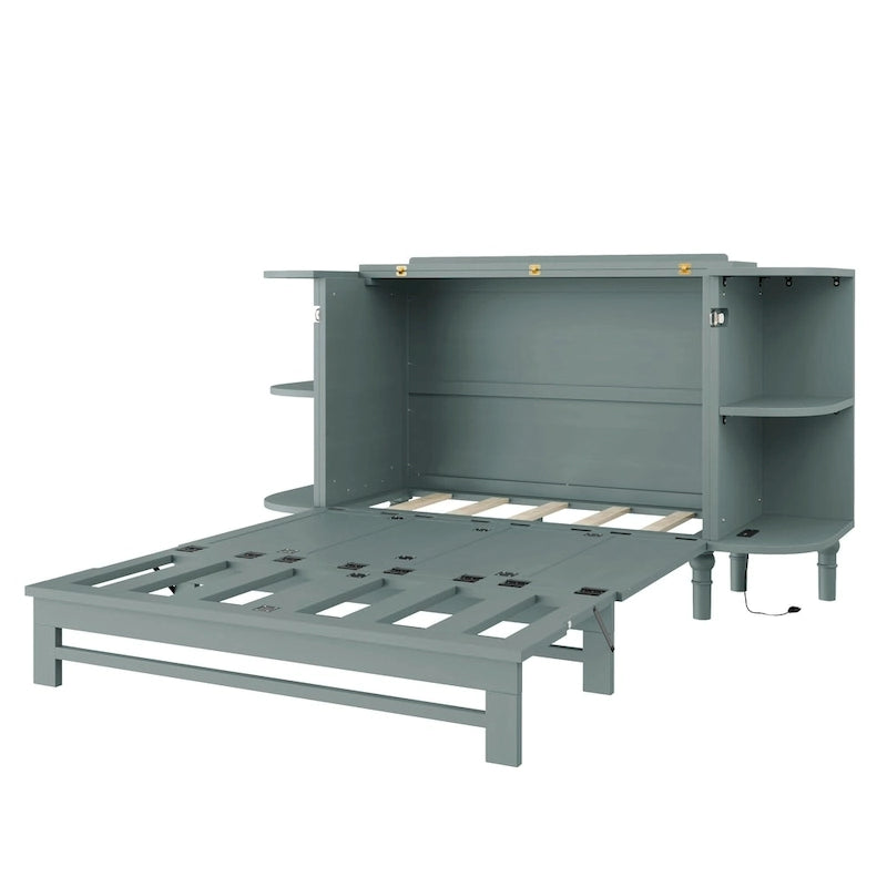 Lit escamotable de style fermette Lit plateforme pliable Lit coffre convertible Lit armoire cube