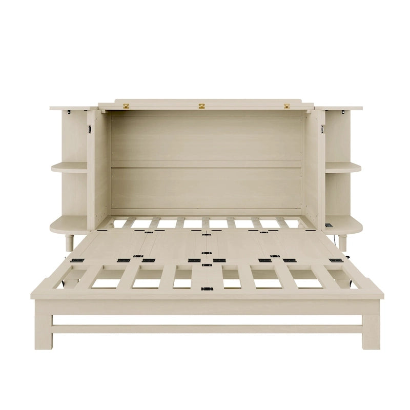 Lit escamotable de style fermette Lit plateforme pliable Lit coffre convertible Lit armoire cube