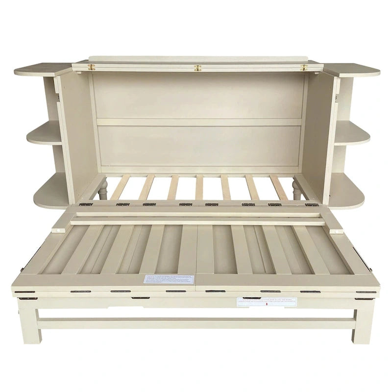 Lit escamotable de style fermette Lit plateforme pliable Lit coffre convertible Lit armoire cube