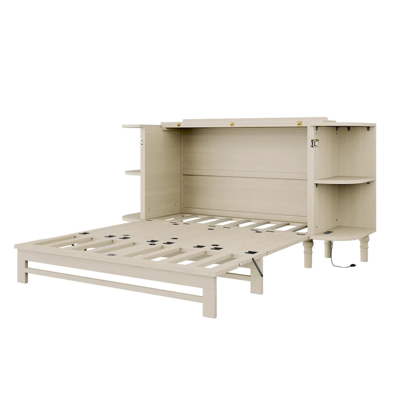 Lit escamotable de style fermette Lit plateforme pliable Lit coffre convertible Lit armoire cube