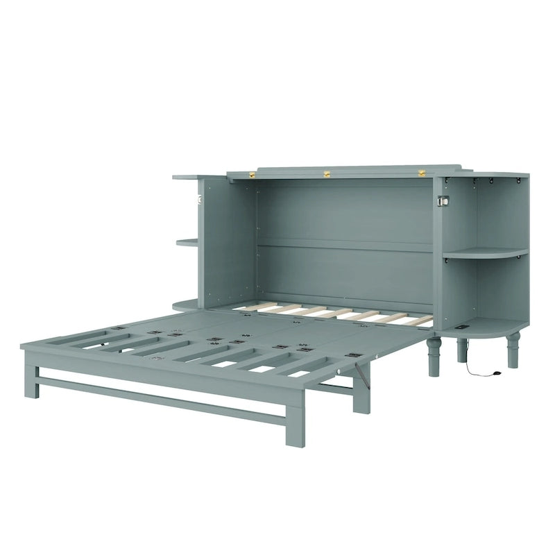 Lit escamotable de style fermette Lit plateforme pliable Lit coffre convertible Lit armoire cube