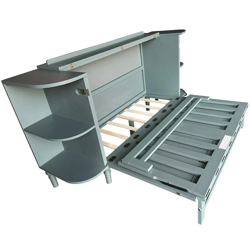 Lit escamotable de style fermette Lit plateforme pliable Lit coffre convertible Lit armoire cube