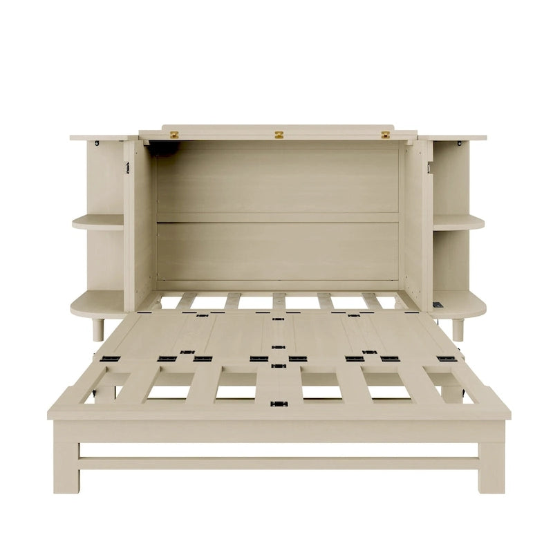 Lit escamotable de style fermette Lit plateforme pliable Lit coffre convertible Lit armoire cube