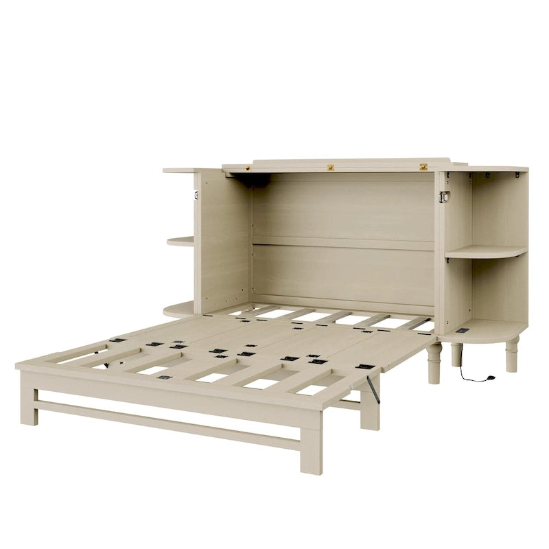 Lit escamotable de style fermette Lit plateforme pliable Lit coffre convertible Lit armoire cube