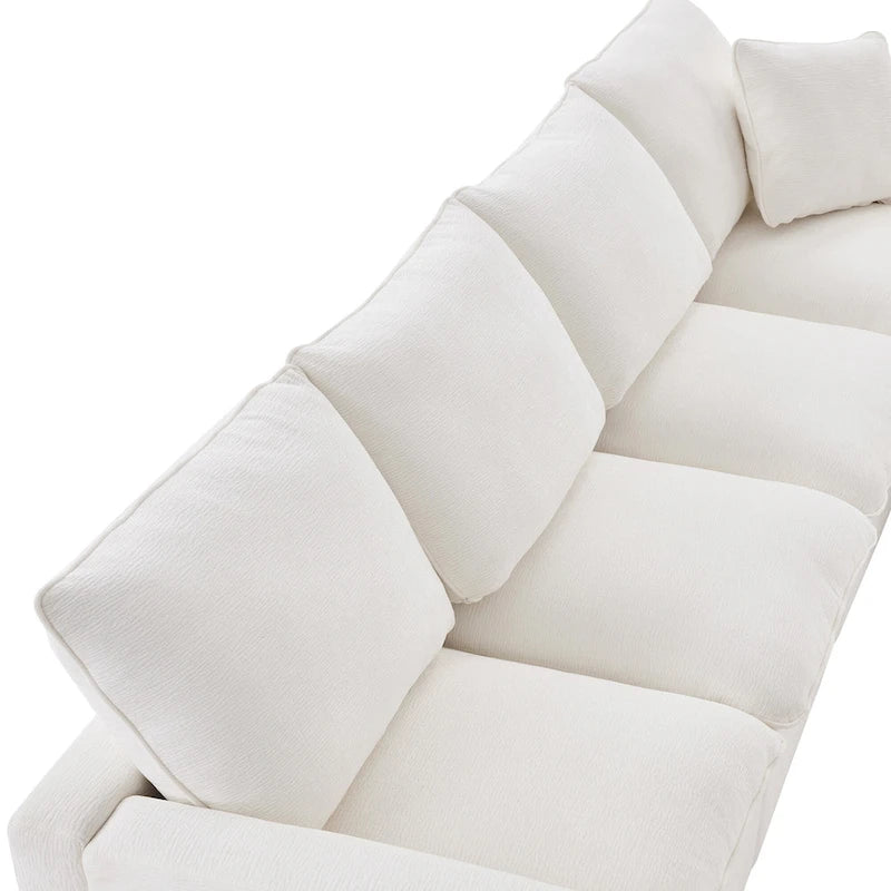 Canapé modulaire en U, 6 places, en chenille, assise profonde