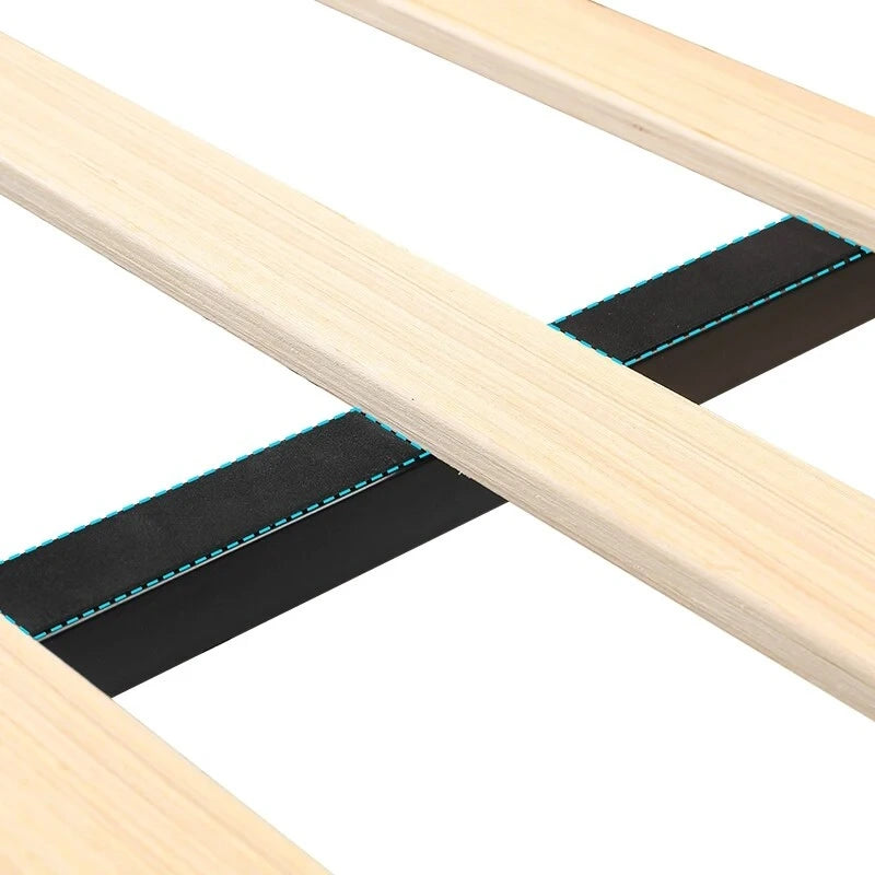 Lit plateforme en velours de style moderne avec tête de lit rembourrée