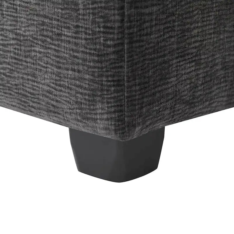 Canapé d'angle modulaire 7 places en chenille avec 2 oreillers et pouf
