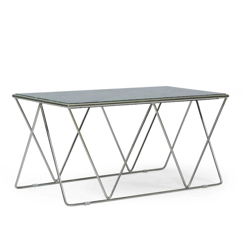 Table basse à plateau en marbre faite à la main, style glamour moderne