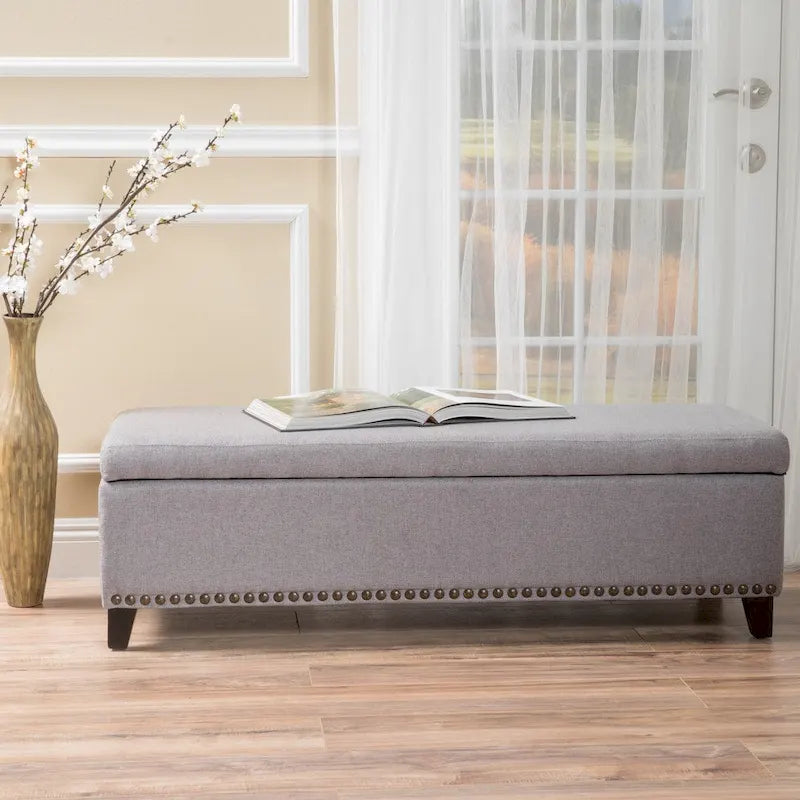 Banc Ottoman de Rangement en Tissu