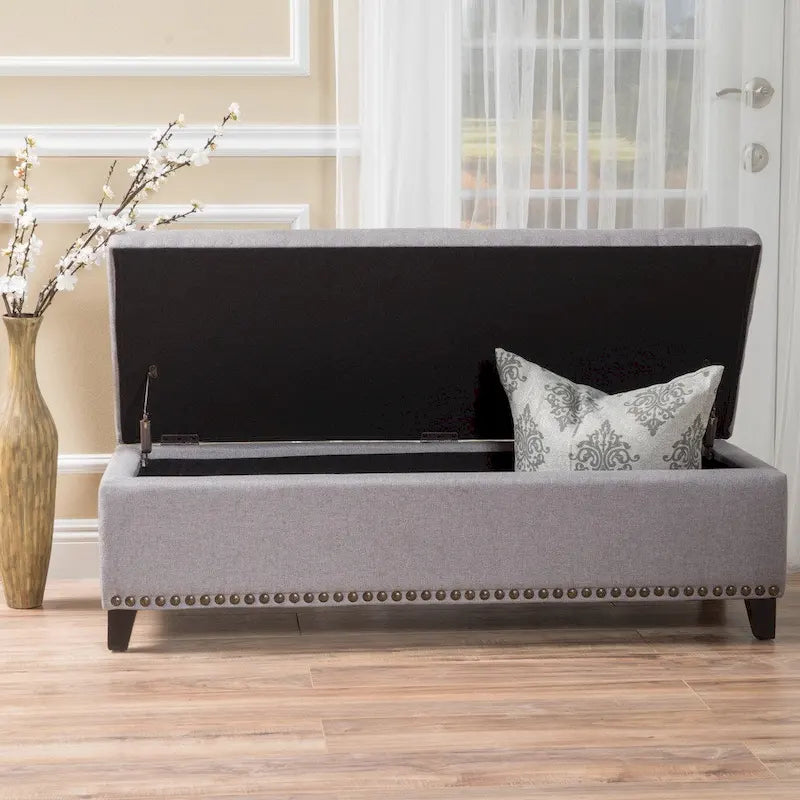 Banc Ottoman de Rangement en Tissu