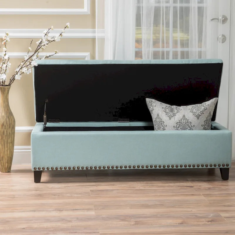 Banc Ottoman de Rangement en Tissu