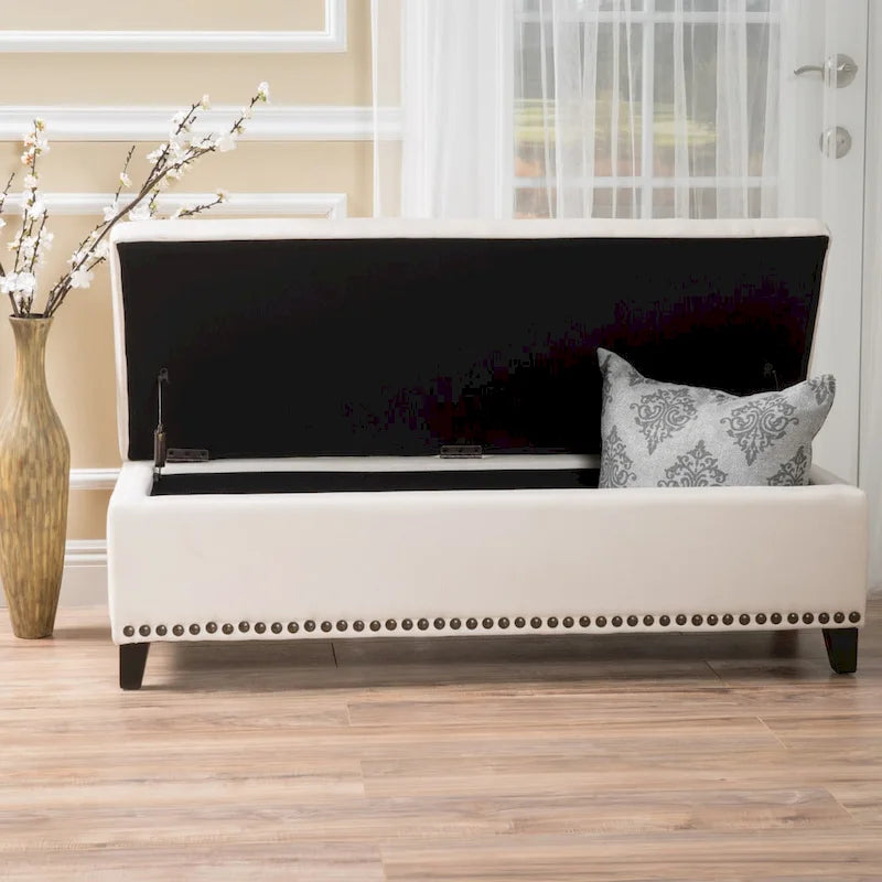 Banc Ottoman de Rangement en Tissu