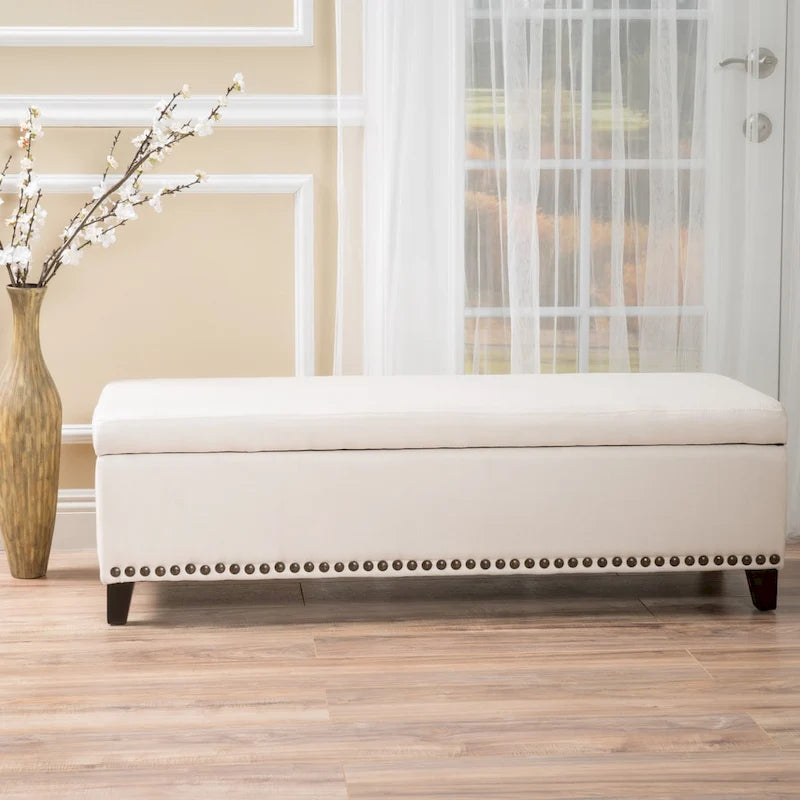 Banc Ottoman de Rangement en Tissu