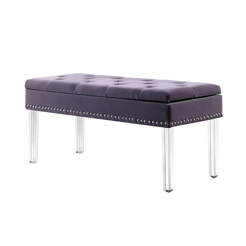 Banc de rangement capitonné du milieu du siècle