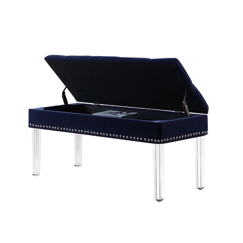 Banc de rangement capitonné du milieu du siècle