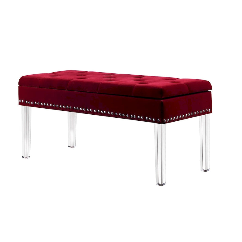 Banc de rangement capitonné du milieu du siècle