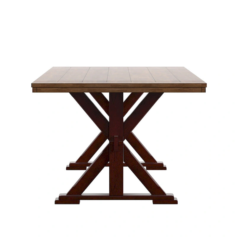 Table de salle à manger en chêne avec piètement en X