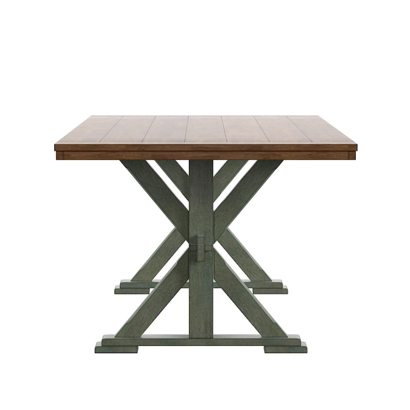 Table de salle à manger en chêne avec piètement en X