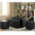 Banc gigogne et pouf contemporains en similicuir