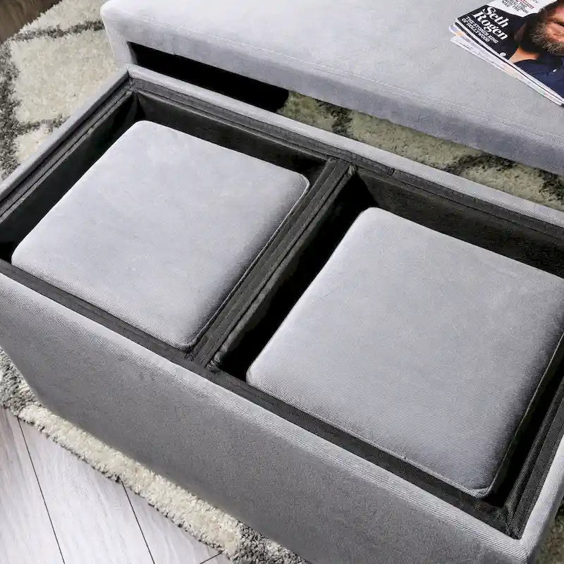 Banc gigogne et pouf contemporains en similicuir