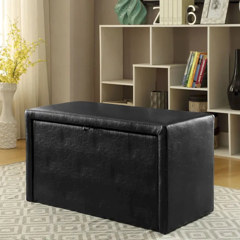 Banc gigogne et pouf contemporains en similicuir