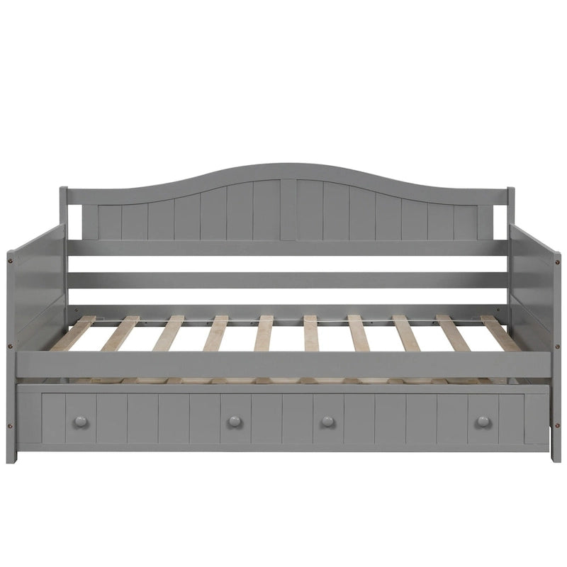 Lit de repos double en bois avec 2 tiroirs / Lit gigogne, Canapé-lit