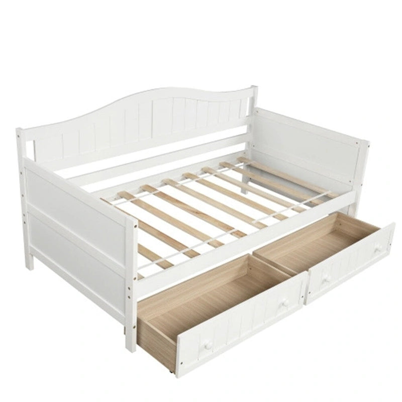 Lit de repos double en bois avec 2 tiroirs / Lit gigogne, Canapé-lit