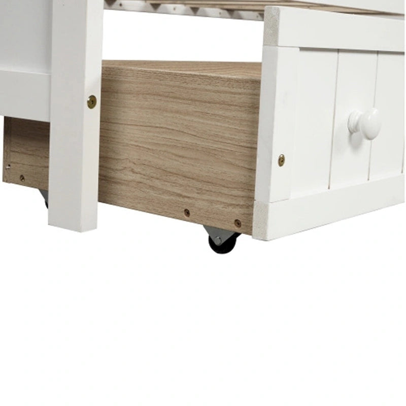 Lit de repos double en bois avec 2 tiroirs / Lit gigogne, Canapé-lit